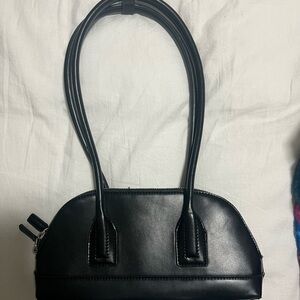 zara black shoulder purse